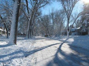 In the middle of the street:  no traffic.