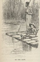 Huck and Jim on raft, 1884