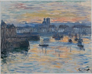 Monet, "Port of Dieppe, Evening"  (much more beautiful when you see the painting)