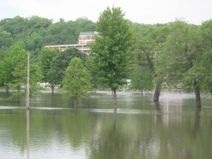 City Park in Iowa City underwater.