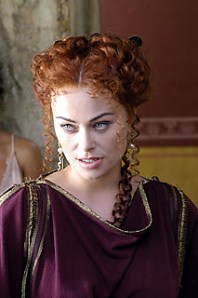 Atia (Octavian/Augustus' mother) in "Rome" (played by Polly Walker) 