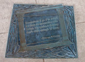 A quote on the "Literary Walk" in Iowa City