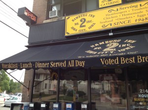 I plan to break my "vegetarian fast" one day this spring at the famous Hamburg Inn in Iowa City.