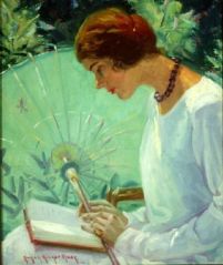 "Reading in the Garden," by Susan Ricker Knox 