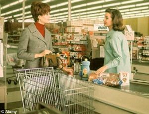 Woman shopping at grocery store