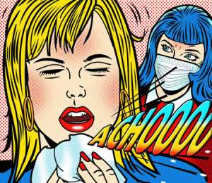 woman with cold cartoon huge.101.505042