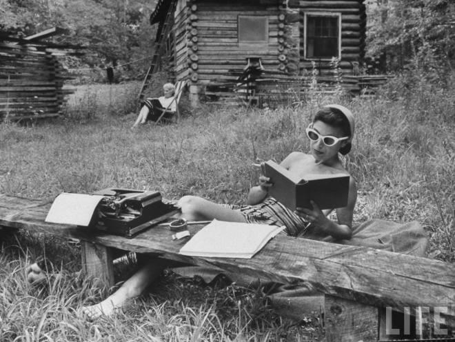 A Woman Reading in the Woods, 1959 (LIfe)