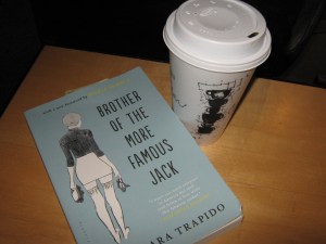 Photo of book and coffee drink.