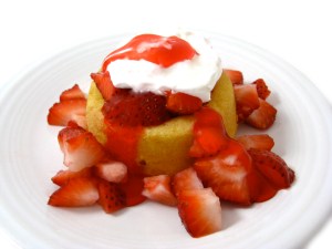 Strawberry shortcake (though we put more whipped cream on top)