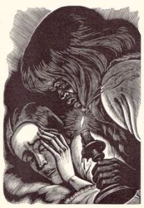 Bertha discovers her inner Jane Eyre (illustration by Fritz Eichenberg)