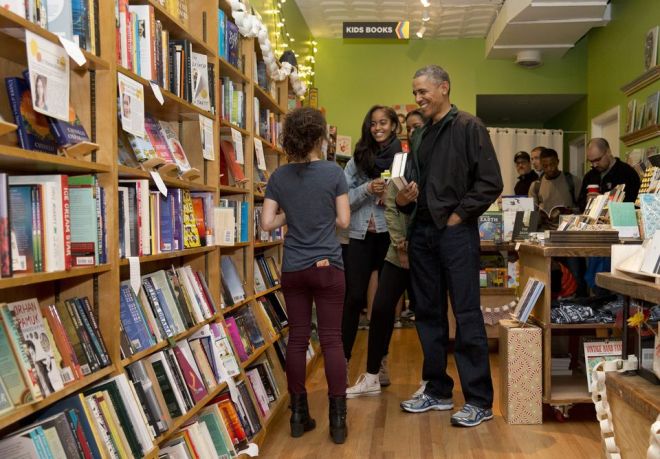PrPresident Barack Obama and daughters Malia and Sasha shopped at Upshur Street Books on Small Business Saturday.