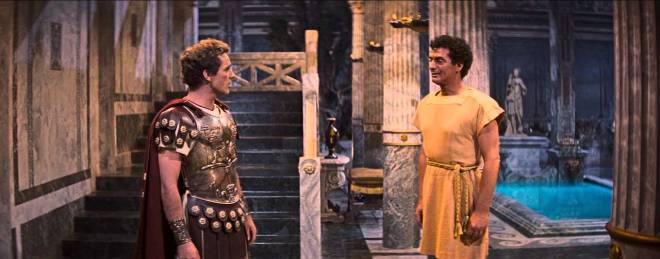 Marcellus (Richard Burton) and Demetrius (Victor Mature), his slave, in The Robe/